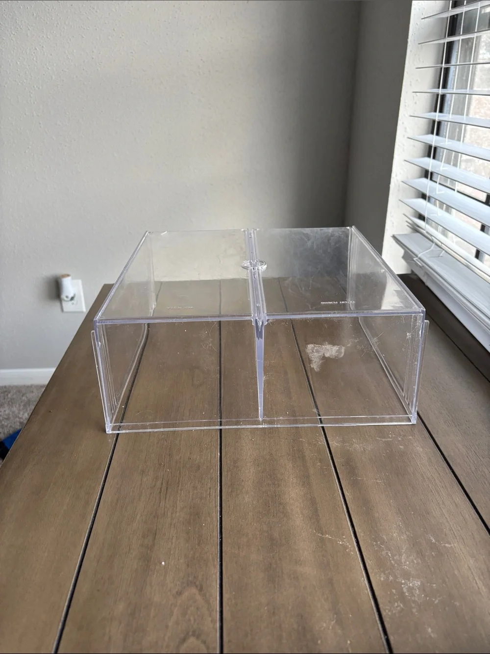 Clear Acrylic Two-Compartment Shoe Storage Organizer